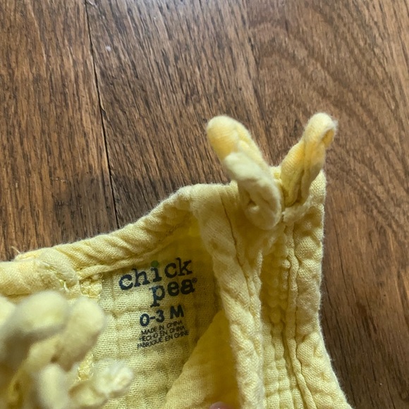 0-3 3 Month Bundle Romper Jumper Baby Girl Infant 4 Pieces Yellow Duck Stripes - Picture 8 of 11